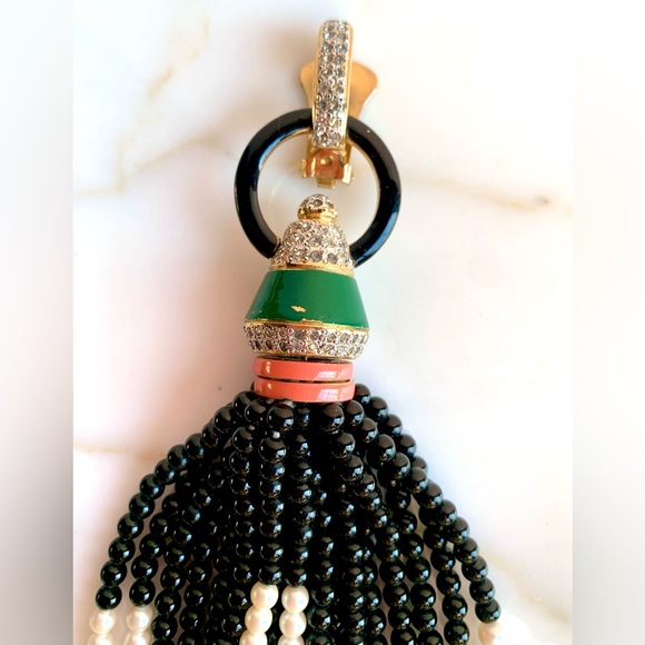 VALENTINO ❌SOLD❌HAUTE COUTURE 6 in TASSEL EARRINGS VINTAGE 1980s SPECTACULAR XXL - Picture 11 of 11